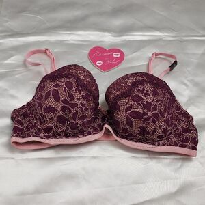 Victoria's Secret Dream Angels Plum Floral Push Up